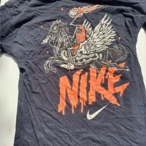 Nike Men's Black and Orange Pegasus Tee